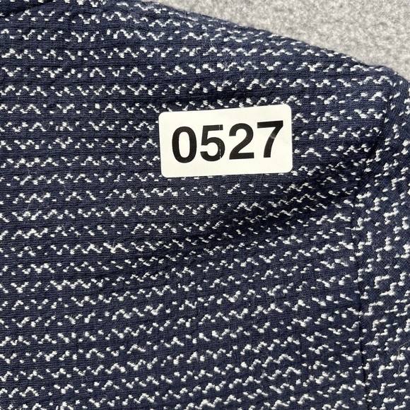 BCBGMAXAZRIA Tweed Peplum Top Womens Size S navy Blue Zip Front Short sleeves - Picture 12 of 12